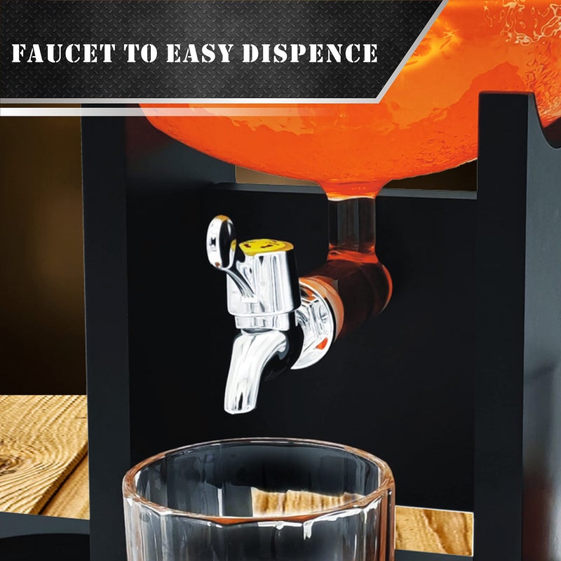 LuxuryBar Football Whiskey Decanter Set,47oz Whiskey Decanter Sets for Men with Spout, 4 Football Chiller&4 Glasses,Tequila Alcohol Whiskey Set Birthday Boutbon Gifts for Men Dad Him Boyfriend Brother Husband - Image 2