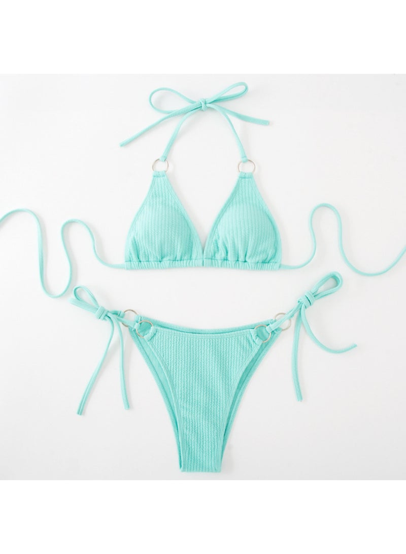 SCACTO Sexy Bikini Set Summer Side Tie Thong Bandage Style Swimsuit Womens Clothing 