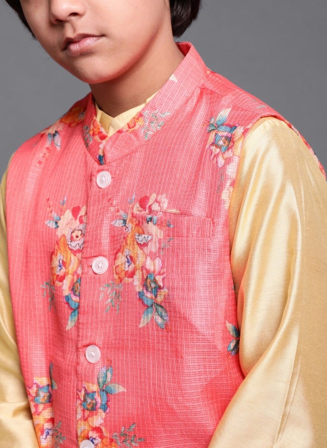 AKS Floral Printed Nehru Jacket Set for Boys - Image 2