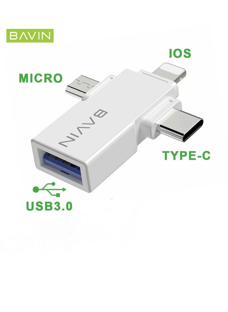 Bavin 3 in1 Connector To Transfer Data From Mobile To Flash - Image 1