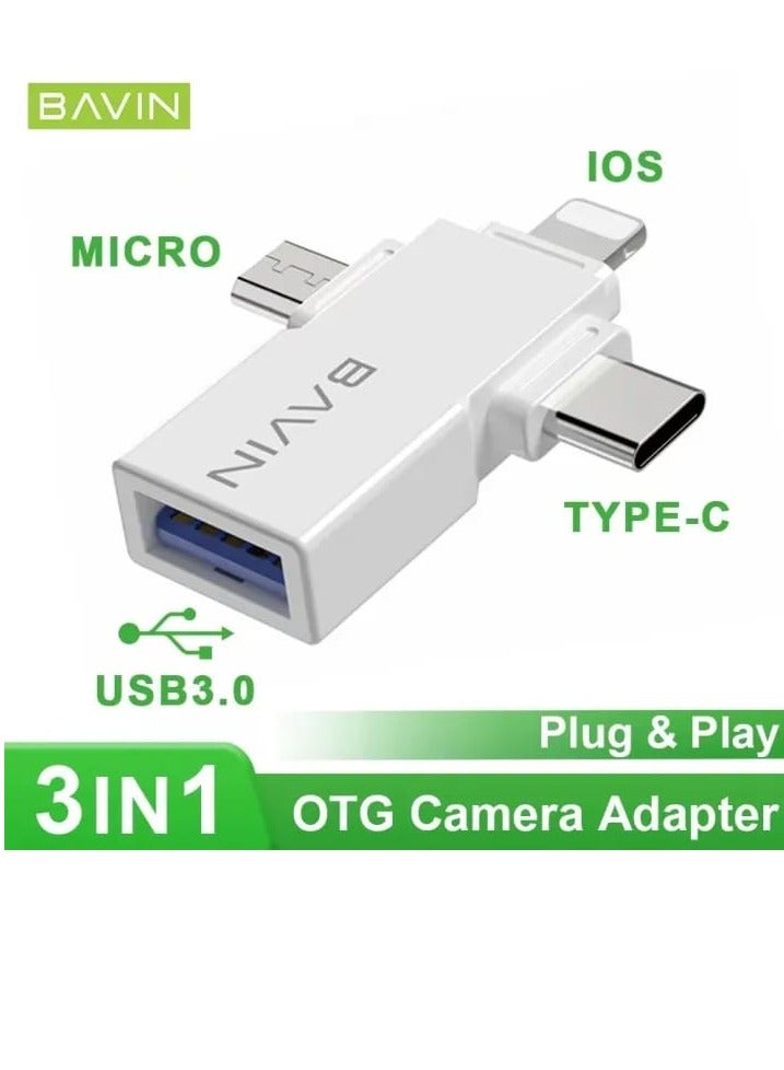 Bavin 3 in1 Connector To Transfer Data From Mobile To Flash - Image 2