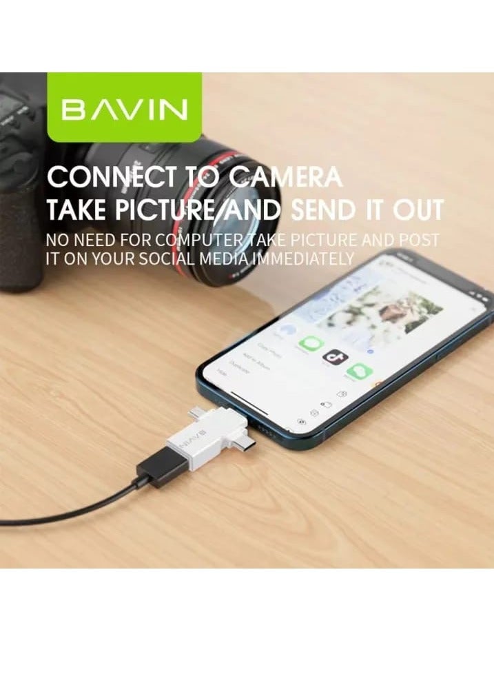 Bavin 3 in1 Connector To Transfer Data From Mobile To Flash - Image 5