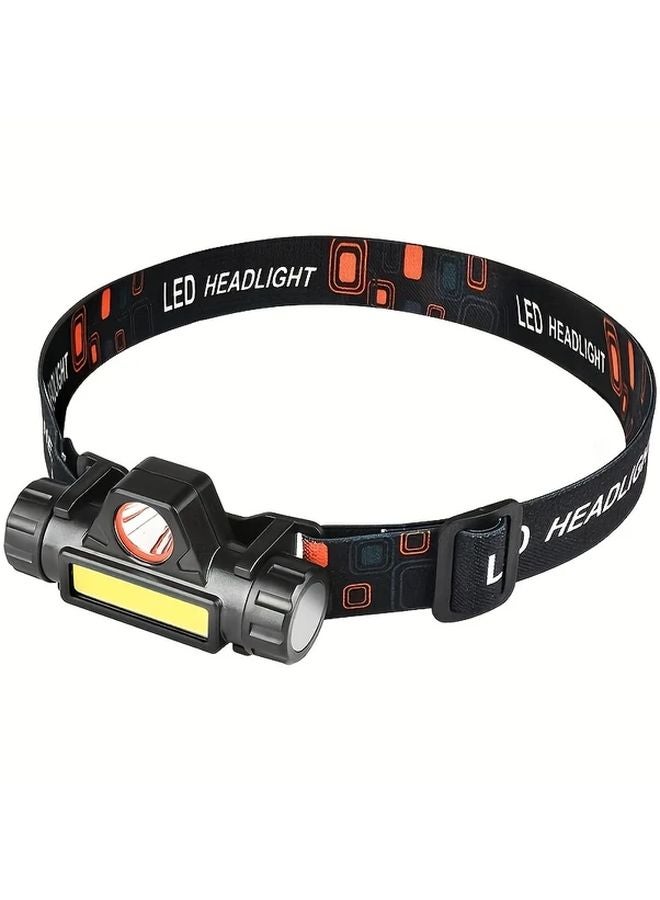 Tactical LED Headlamp Black Super Bright USB Rechargeable Adjustable For Running Camping Hiking - Image 1