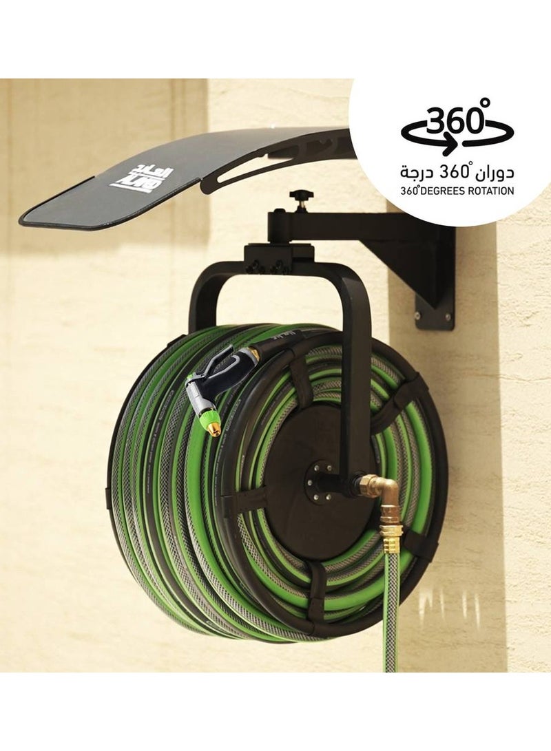 ALAYED  Steel Gardel Reel With Hose  And Sprayer 30M 5/8 Inch - Image 2