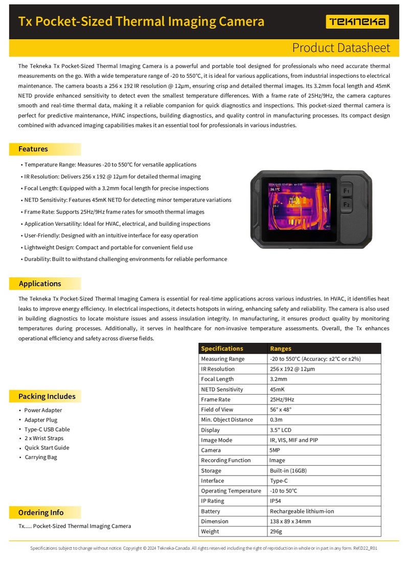 TEKNEKA Tekneka Tx Pocket-Sized Thermal Imaging Camera  - Image 3
