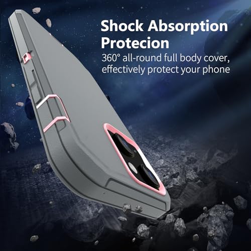 Sansunto for iPhone 13 Case, Phone Case for 15 & 14, Protective Heavy Duty Shockproof 3 in 1 Silicone Rubber Cover, Rugged Hybrid Durable Phone Case for iPhone 6e in 6.1 Inch - Image 3