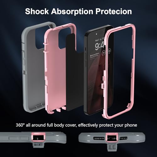 Sansunto for iPhone 13 Case, Phone Case for 15 & 14, Protective Heavy Duty Shockproof 3 in 1 Silicone Rubber Cover, Rugged Hybrid Durable Phone Case for iPhone 6e in 6.1 Inch - Image 5
