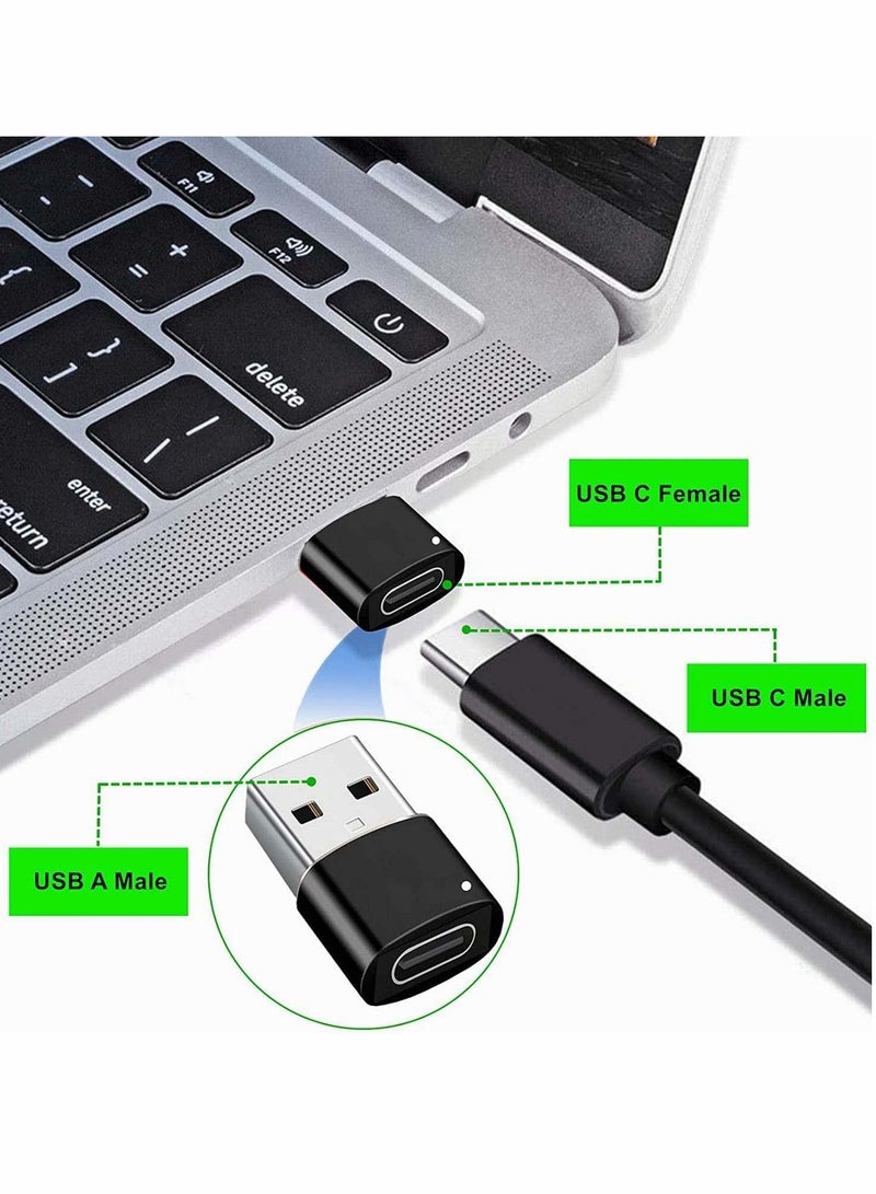 Excefore USB C to USB 3.0 Adapter, 2 Pcs Protable USB C Female to USB A Male Adapter with Rope - Image 2