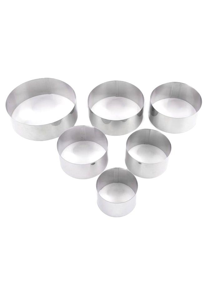 Loquat 6-Piece Cake Ring Mousse Mould Set Silver - Image 2