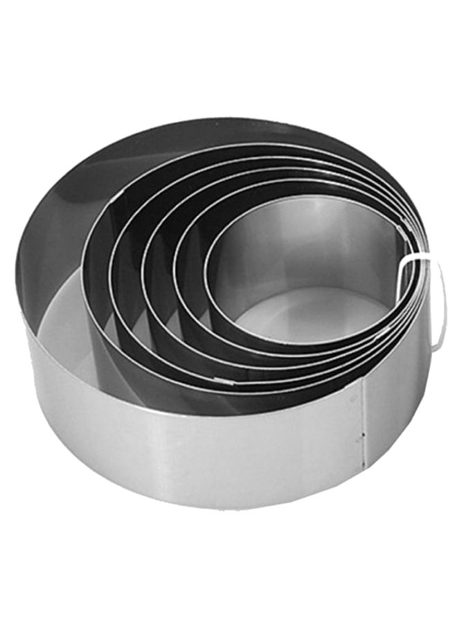 Loquat 6-Piece Cake Ring Mousse Mould Set Silver - Image 1