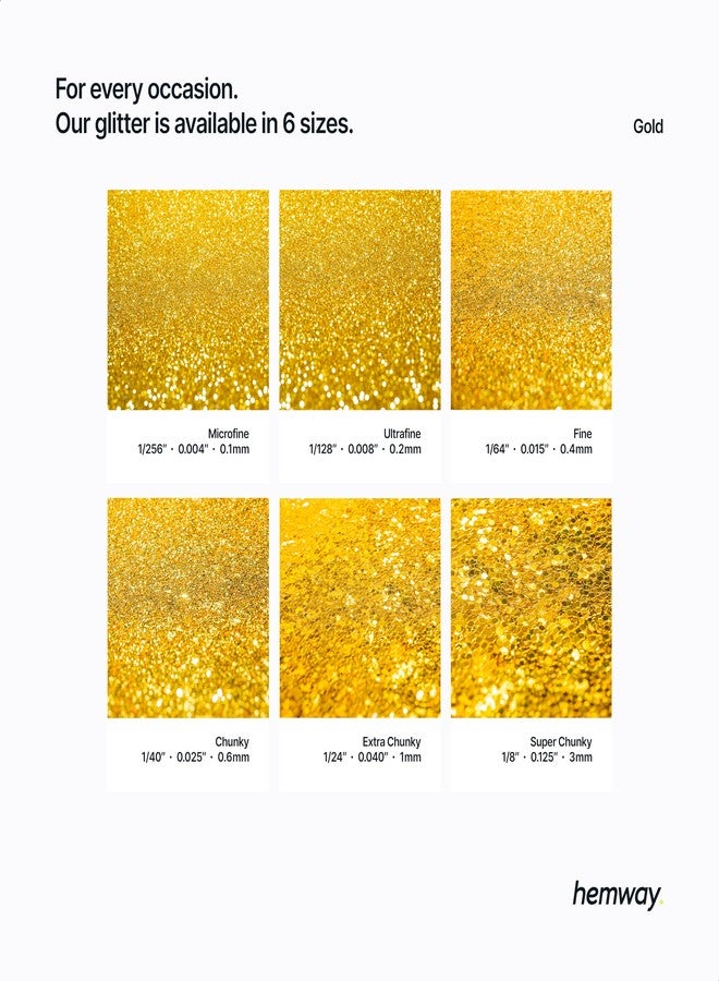 Hemway Polyurethane & Epoxy Glitter Metallic Crystal Flake Additive for Flooring, Jewellery Making, Tumblers and Resin 100g / 3.5oz - Ultrafine (1/128" 0.008" 0.2mm) - Gold - Image 3