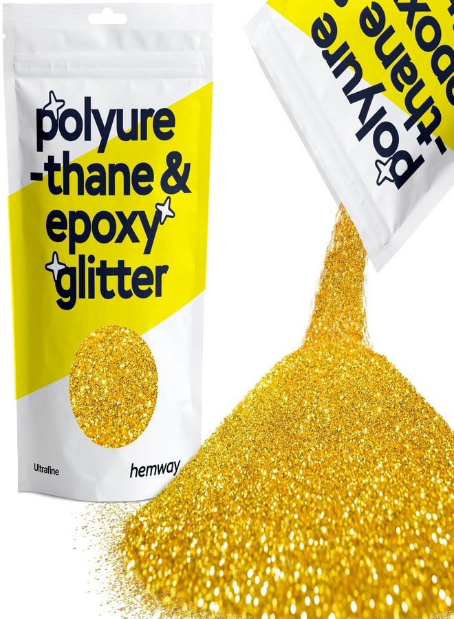 Hemway Polyurethane & Epoxy Glitter Metallic Crystal Flake Additive for Flooring, Jewellery Making, Tumblers and Resin 100g / 3.5oz - Ultrafine (1/128" 0.008" 0.2mm) - Gold - Image 1