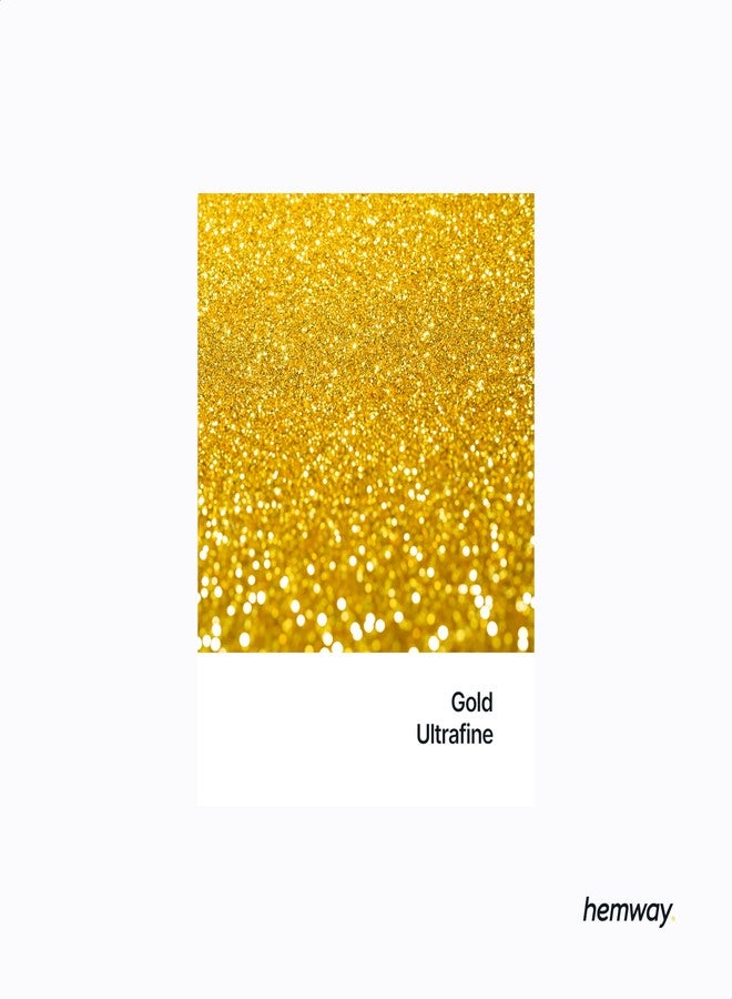 Hemway Polyurethane & Epoxy Glitter Metallic Crystal Flake Additive for Flooring, Jewellery Making, Tumblers and Resin 100g / 3.5oz - Ultrafine (1/128" 0.008" 0.2mm) - Gold - Image 2