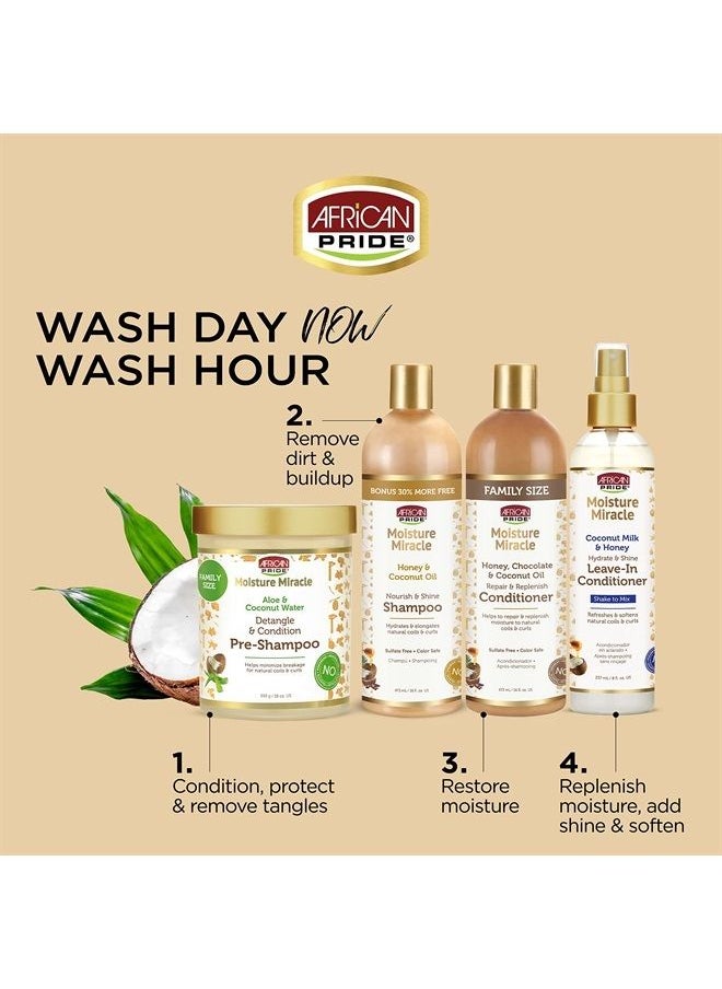 African Pride Moisture Miracle Coconut Milk & Honey Leave-In Conditioner - Refreshes & Softens Natural Coils & Curls, Hydrates & Shines Hair, 8 oz  - Image 4