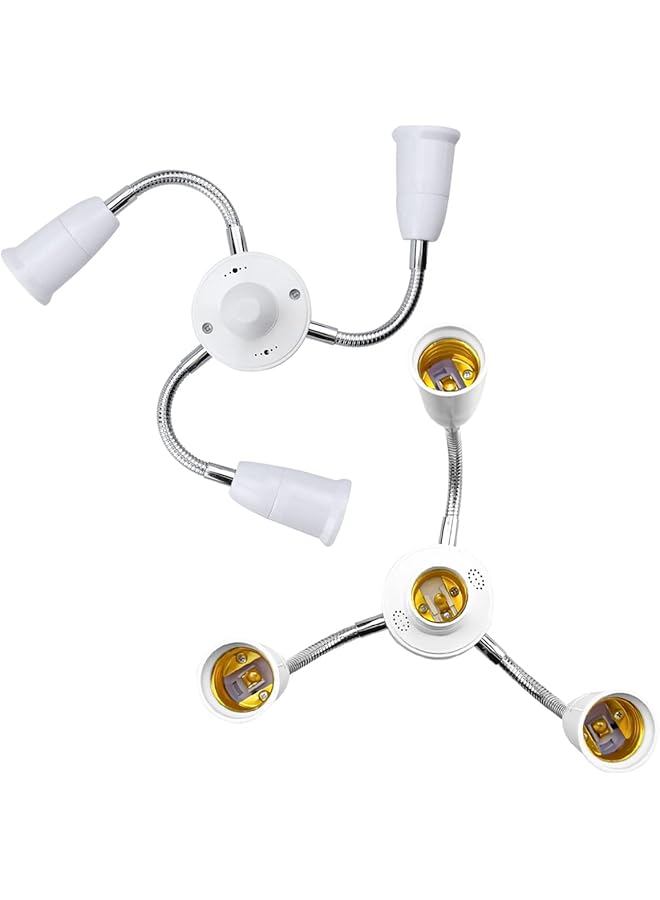 The Bros Light Socket Splitter 4 in 1 - Adapter Bulb Lamp Holder Converter - Lengthen Standard LED Bulbs Holder Base Adapter for E26/E27 Standard LED Bulbs, 360 Degrees Rotation Adjustable(1 Pack) - Image 1