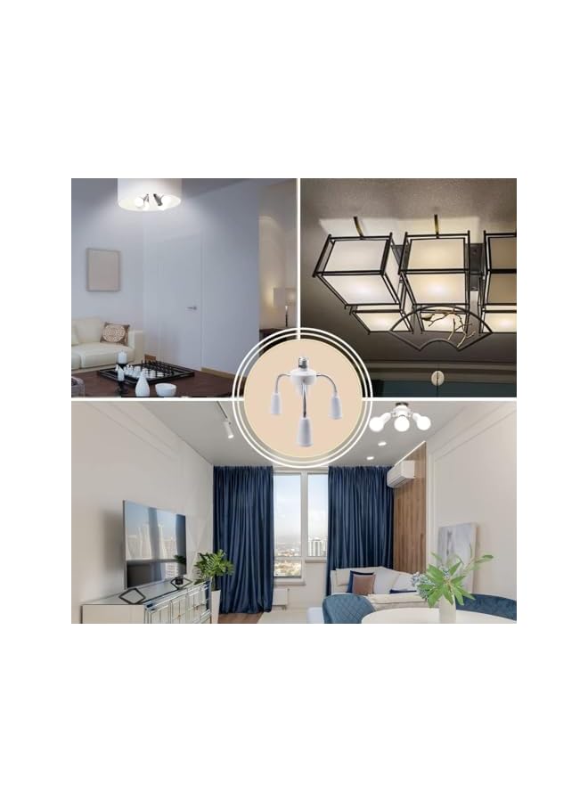 The Bros Light Socket Splitter 4 in 1 - Adapter Bulb Lamp Holder Converter - Lengthen Standard LED Bulbs Holder Base Adapter for E26/E27 Standard LED Bulbs, 360 Degrees Rotation Adjustable(1 Pack) - Image 5