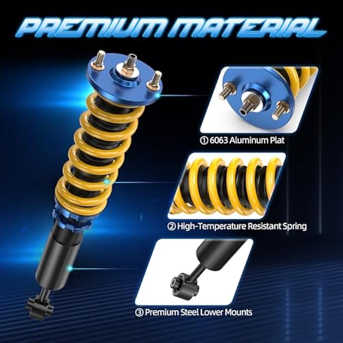 rayihni Height Adjustable Coilover Lowering Kit Compatible For 9802 Honda Accord 0103 Acura Cl 9903 Acura Tl Suspension Coil Spring Strut Shocks 4Pcs - Image 3