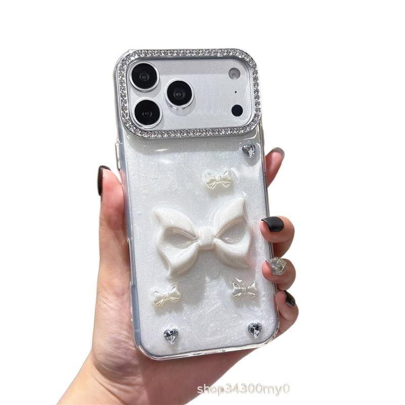 MS غطاء واقي بسيليكون لـ iPhone 14 / 14 Plus / 14 Pro / 14 Pro Max مع حماية من السقوط وتصميم فيونكة مع مقاوم للصدمات مع تشطيب راتنج مع تأثير لامع باللون Butterfly من السيليكون - Image 4