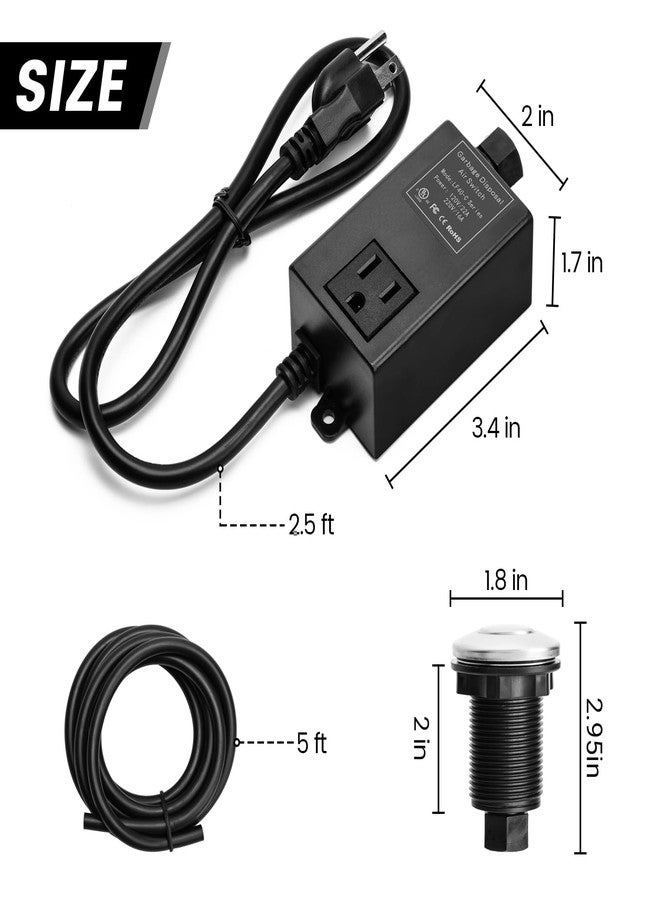 briidea Garbage Disposal Air Switch Kit for SinkTop Waste Disposal with Stainless Steel Polished Short Air Button by briidea - Image 4