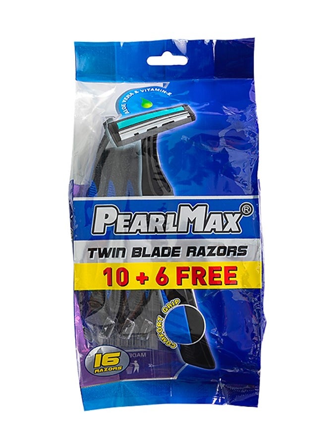 PEARLMAX - PearlMax Twin Blade Razors Smooth Shave with Aloe Vera Disposable Razors for Comfort and Precision Shaving 16 Pieces - Image 1