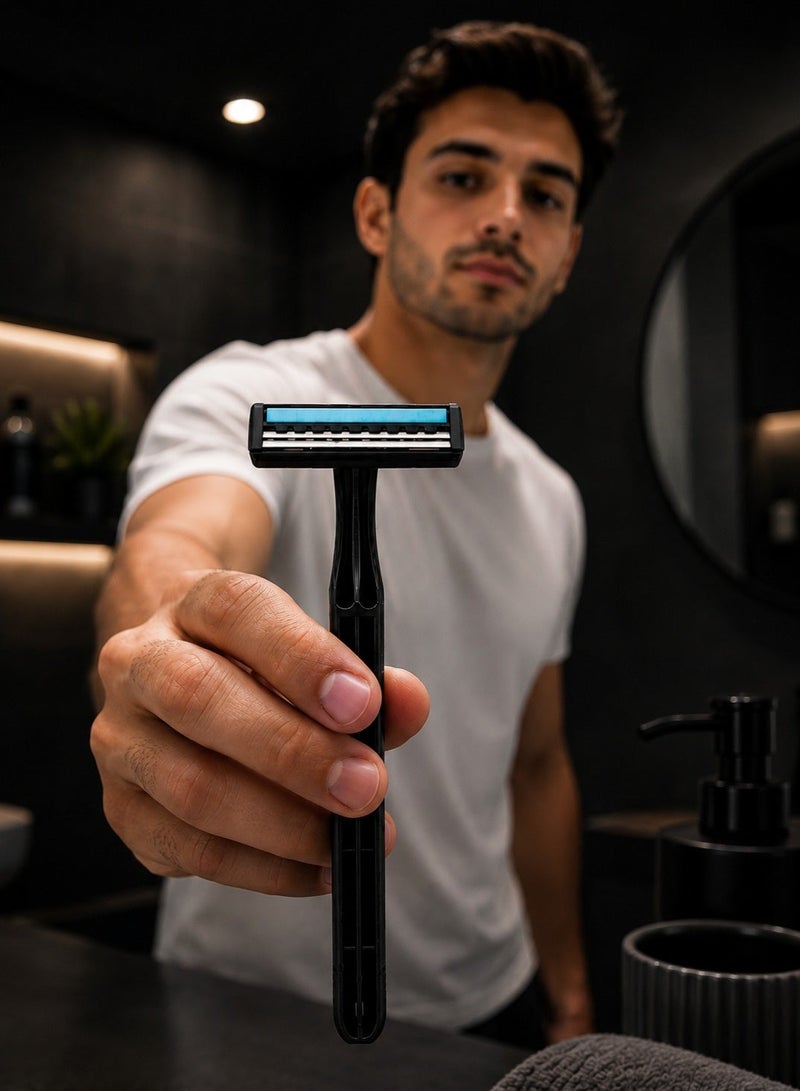 PearlMax Twin Blade Razors Smooth Shave with Aloe Vera Disposable Razors for Comfort and Precision Shaving 16 Pieces - Image 2