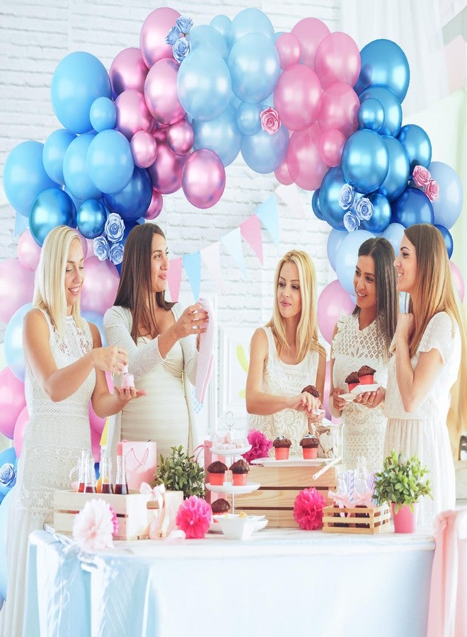Togvu Pink Blue Balloon Arch Garland Kit, 152Pcs 18/10/5 Inch Gender Reveal Balloons, Metallic Blue Pink Mixed Party Pearl Blue Pink Balloons for Boys Girls Baby Shower Birthday Decoration - Image 4