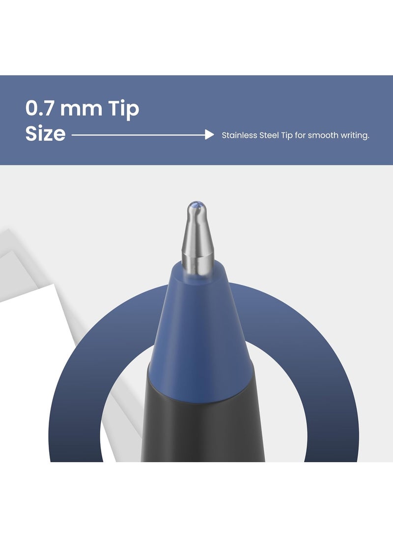 Pentonic 0.7mm Ball Point Pen Blister Pack | Black Body | Blue Ink | Set of 10 Pens - Image 3