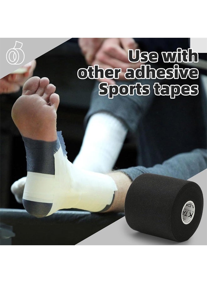 DUNISO 3Pcs Pre Wrap Tape, Foam Underwrap Sports Wrap,Soft Smooth Sports Wrap Roll,Pre Wrap Bandage Sport Tape for Ankles Wrists Hands Elbows，7*27cm，Black - Image 2