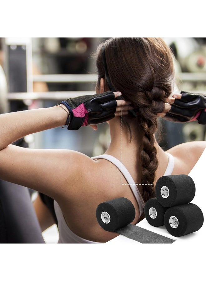 DUNISO 3Pcs Pre Wrap Tape, Foam Underwrap Sports Wrap,Soft Smooth Sports Wrap Roll,Pre Wrap Bandage Sport Tape for Ankles Wrists Hands Elbows，7*27cm，Black - Image 3