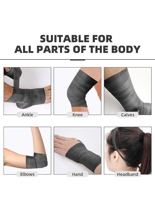 DUNISO 3Pcs Pre Wrap Tape, Foam Underwrap Sports Wrap,Soft Smooth Sports Wrap Roll,Pre Wrap Bandage Sport Tape for Ankles Wrists Hands Elbows，7*27cm，Black - Image 4