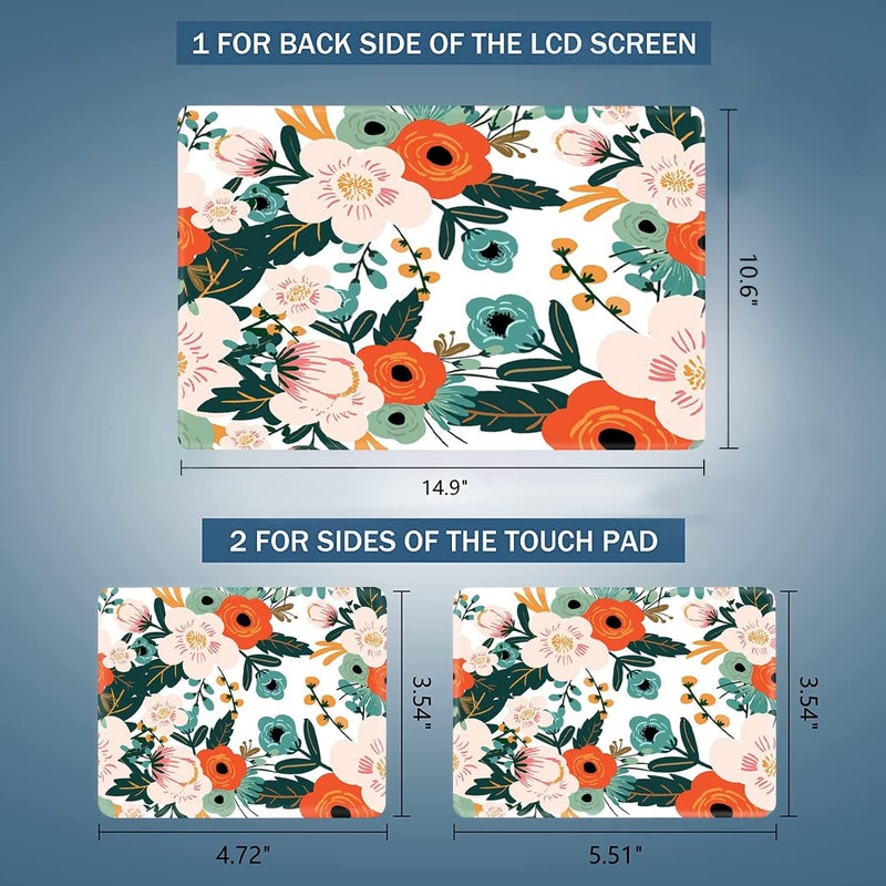 AORTDES 15 15.4 15.6 Inches Personalized Laptop Skin Sticker Reusable Netbook Skin Sticker Universal 12.1 13 13.3 14 InchesNotebook PC Art Protector Cover by (Flowers) - Image 4