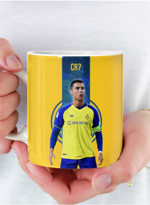 Ronaldo Ceramic Mug for Tea and Coffee with Handle Multicolour 11Oz