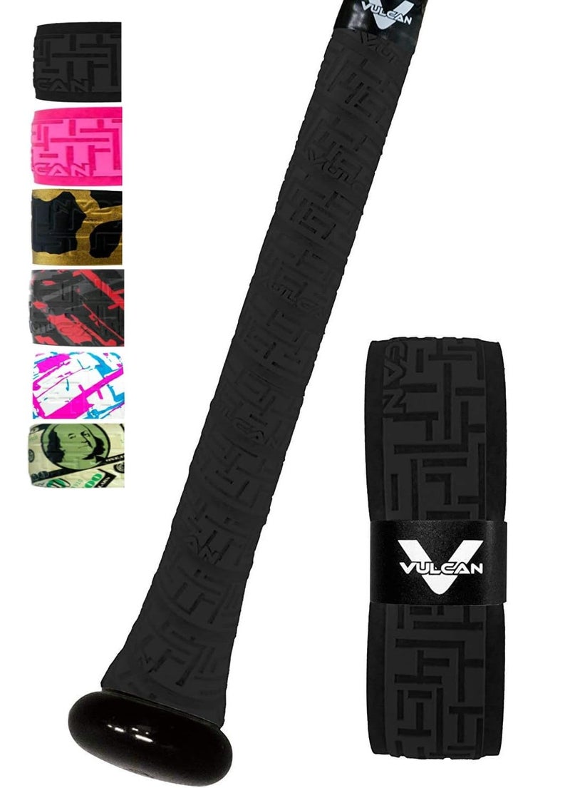 Vulcan | 1.75mm Bat Grip | Baseball/Softball | Black - Image 1