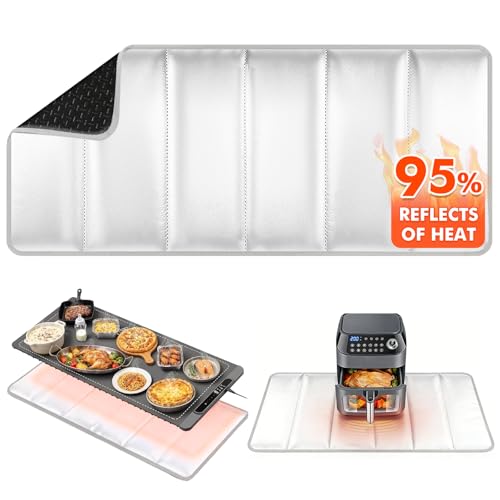 Amerbro 35.4×15.4 in Heat Resistant Mat for Food Warming Mats, Heat Resistant Mats for Countertop Reflects 95% of Heat, Waterproof and Oilproof Hot Pad With Non-slip Bottom for Air Fryer, Coffee Maker, Oven - Image 1