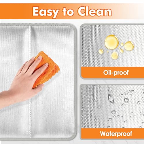 Amerbro 35.4×15.4 in Heat Resistant Mat for Food Warming Mats, Heat Resistant Mats for Countertop Reflects 95% of Heat, Waterproof and Oilproof Hot Pad With Non-slip Bottom for Air Fryer, Coffee Maker, Oven - Image 5