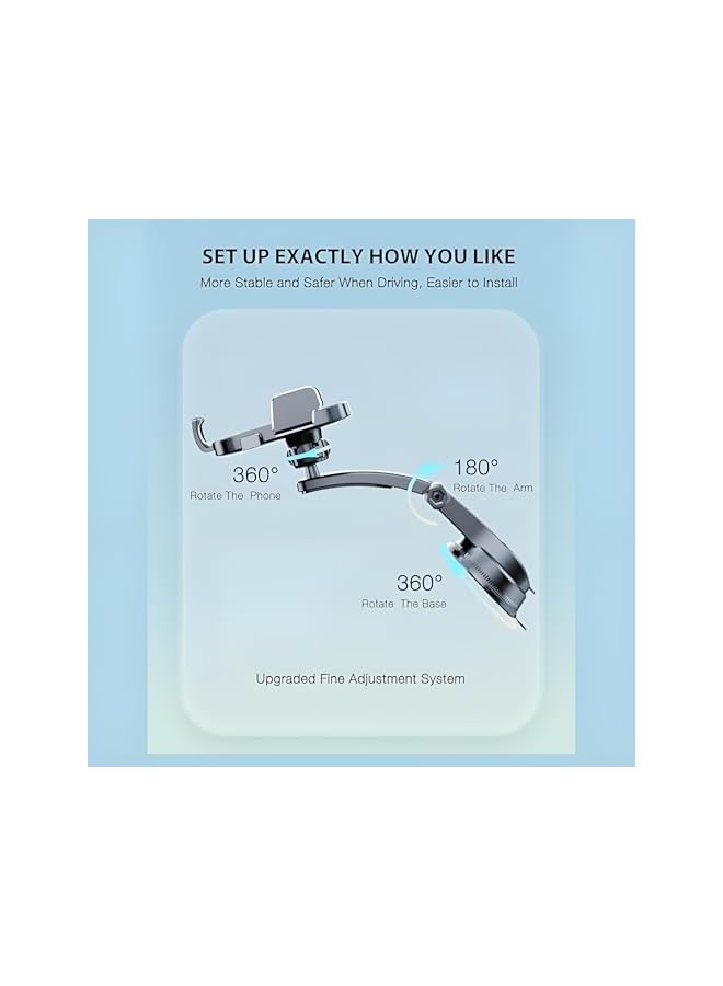 S-TOP Car Phone Holder, Universal Car Vent Mount with Strong Grip Clip, Adjustable Phone Stand for Driving Navigation, Compatible with Most Smartphones and Thick Cases (Black) - Image 2