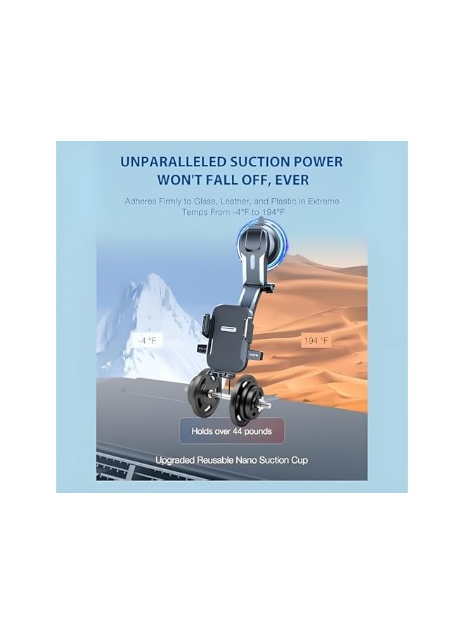 S-TOP Car Phone Holder, Universal Car Vent Mount with Strong Grip Clip, Adjustable Phone Stand for Driving Navigation, Compatible with Most Smartphones and Thick Cases (Black) - Image 3