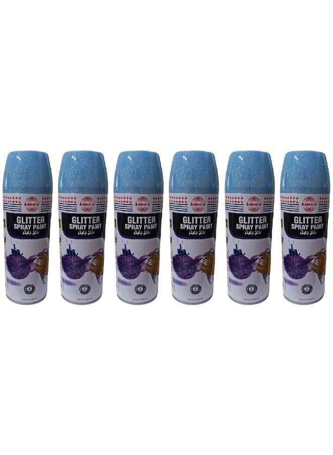 اسماكو بخاخ طلاء لامع - أزرق غامق - 400 مل - مجموعة من 06 قطعة