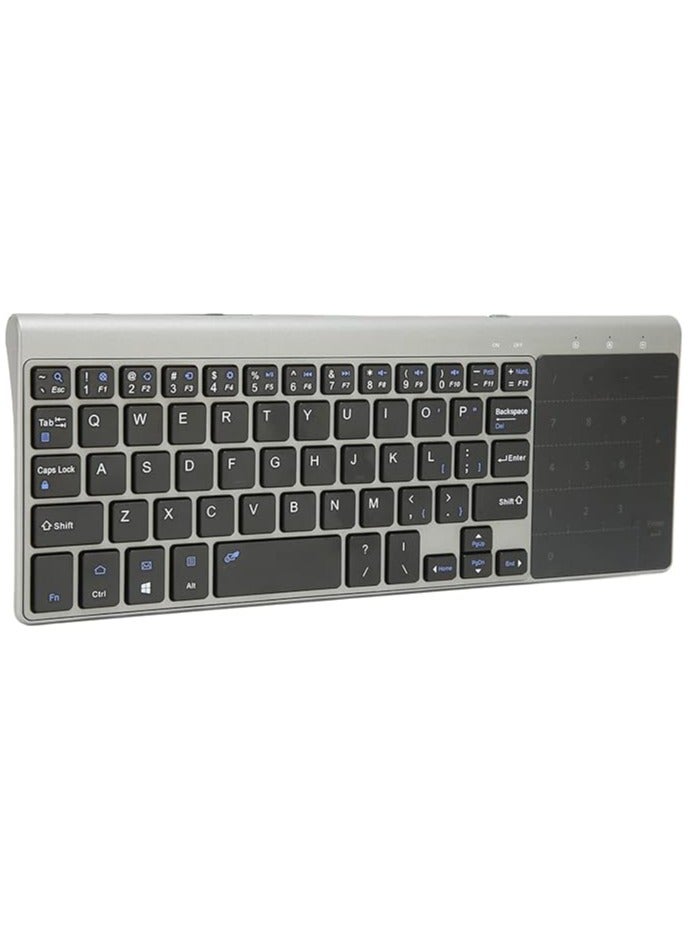 erorex 2.4G Wireless Keyboard with Touchpad, Ultra Compact All-In-One Media Keyboard Sensitive Trackpad Touch TV Keyboard Smart Power Saving Full Size Keyboard for TV-Connected Computer, Smart TV - Image 1
