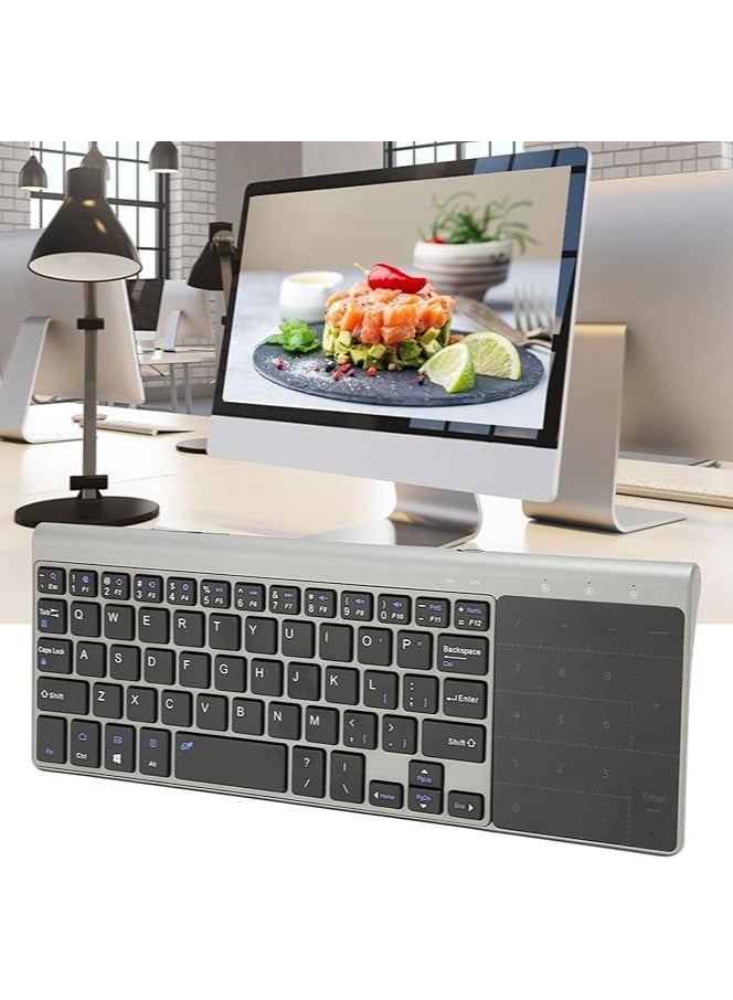 erorex 2.4G Wireless Keyboard with Touchpad, Ultra Compact All-In-One Media Keyboard Sensitive Trackpad Touch TV Keyboard Smart Power Saving Full Size Keyboard for TV-Connected Computer, Smart TV - Image 5