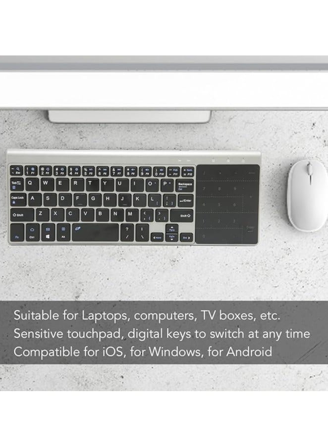 erorex 2.4G Wireless Keyboard with Touchpad, Ultra Compact All-In-One Media Keyboard Sensitive Trackpad Touch TV Keyboard Smart Power Saving Full Size Keyboard for TV-Connected Computer, Smart TV - Image 3