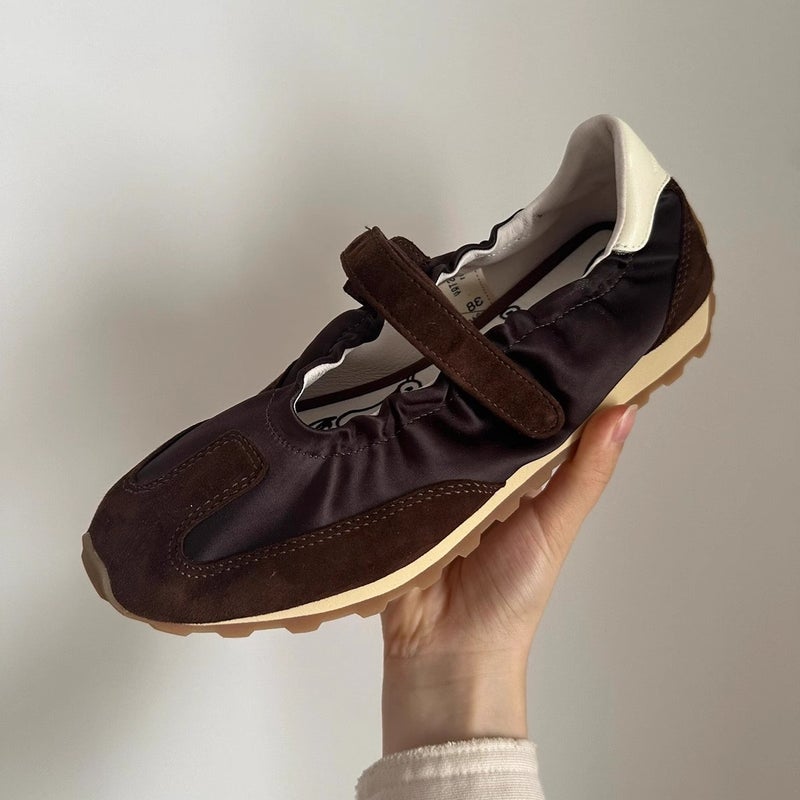 Cowhide Edition ~ Retro Red Flat Mary Jane Single Shoes Women'S Thin Bottom Ballet Style Training Shoes Running Shoes - Image 4