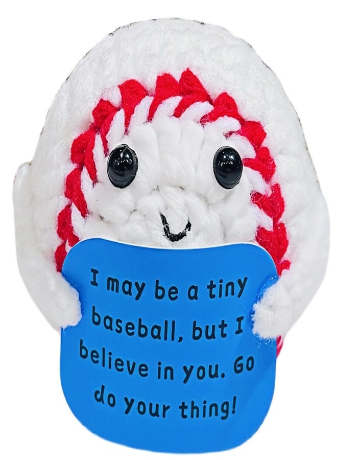 SIBULAN Valentines Funny Baseball Gifts Accessories Crochet Baseball Gag Gift Ideas Cheer Up Gifts for Boys Team Men Women Baseball Lovers Fathers Day Birthday Christmas Stocking Stuffers - Image 1