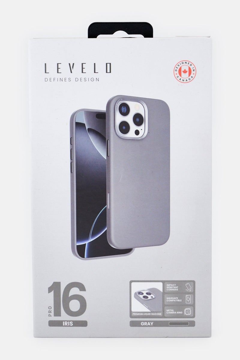 LEVELO iPhone 16 Pro Iris Magsafe Liquide Silicone Case, Grey - Image 2