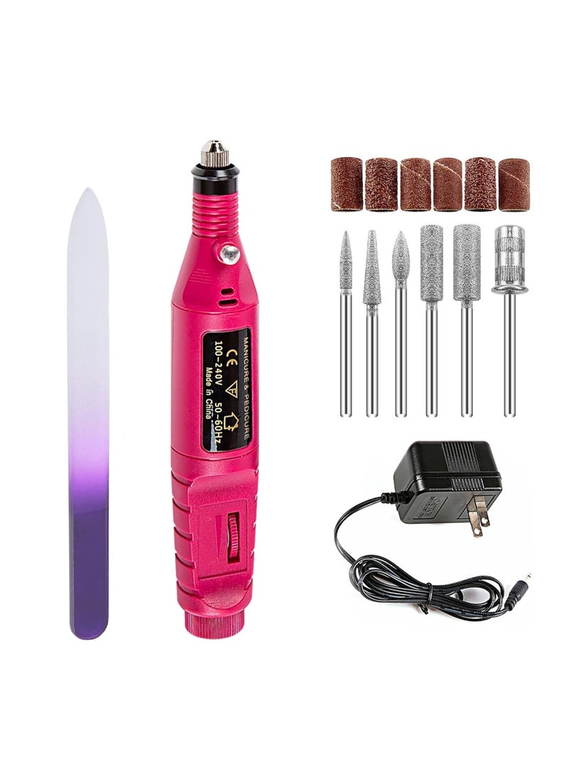 Dr.Pedi - Electric Nail Drill Kit Acrylic Nail File 20000 RPM with 6 Nail Drill Bits Acrylic Nail Gel Remover with a Gift Glass Nail File Nail Polishing Machine Manicure Set - Image 1