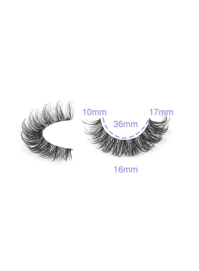 wiwoseo Eyelashes Clear Band Natural Wispy Fluffy Lashes Natural Look Russian Strip Lashes 3D Effect 16Mm Cat Eye Lashes That Look Like Extensions False Lashes 10 Pairs Pack - Image 2