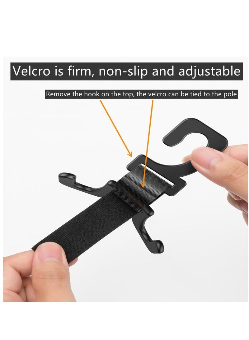 Excefore Car Seat Headrest Hook, Auto Seat Hooks for Bags and Daily Necessity, 4 Pack Headrest Hooks for Car, Black - Image 4