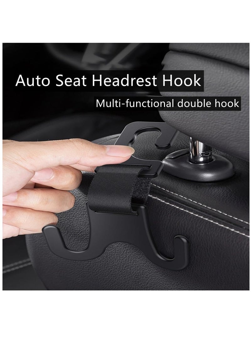 Excefore Car Seat Headrest Hook, Auto Seat Hooks for Bags and Daily Necessity, 4 Pack Headrest Hooks for Car, Black - Image 2
