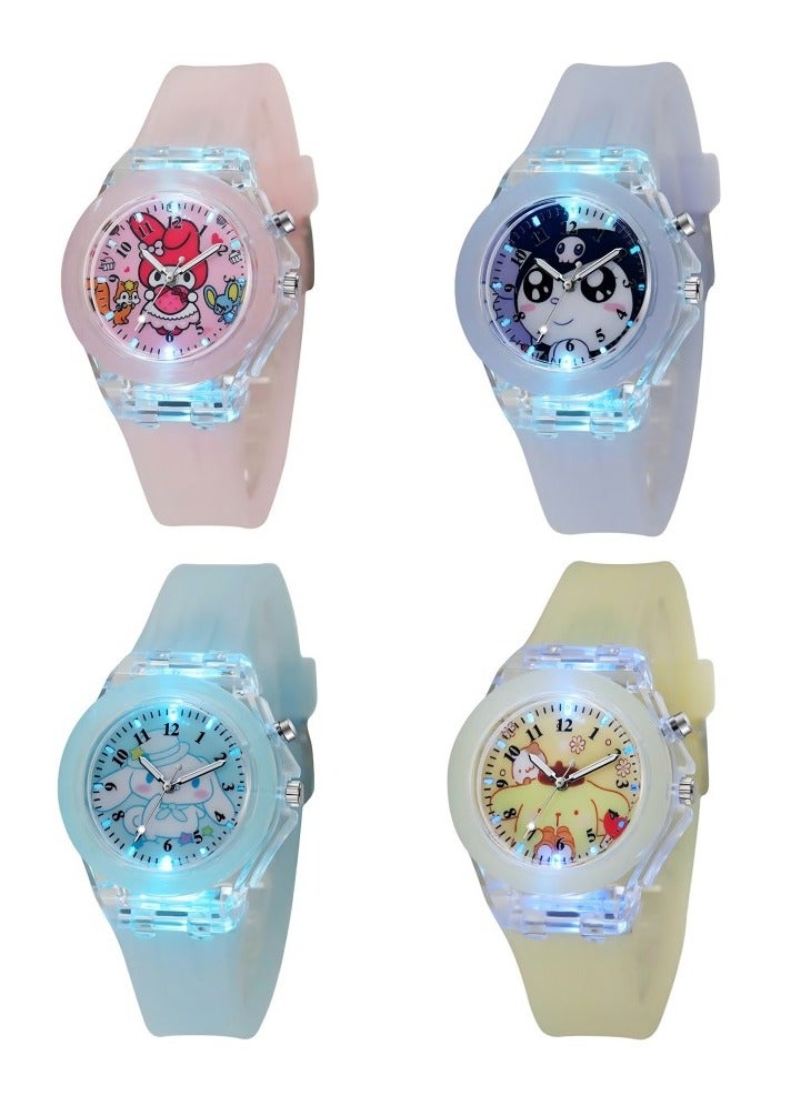 Kids Smartwatches Watch Bracelet Luminous with 3D Cartoon Silicone Children Toddler Wrist Watch Bangle Little Child Toys for Girls Kids 4pcs  - Image 1