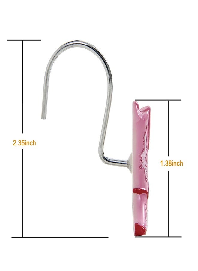 Aldopein Pink Cowgirl Decorative Shower Curtain Hooks Rings for Aesthetic Funky Girls Rodeo Shower Curtains Bathroom Decorations, Metal Rustproof Cute Horseshoe Cowboy Boots Hats Shower Curtain Hooks - Image 5